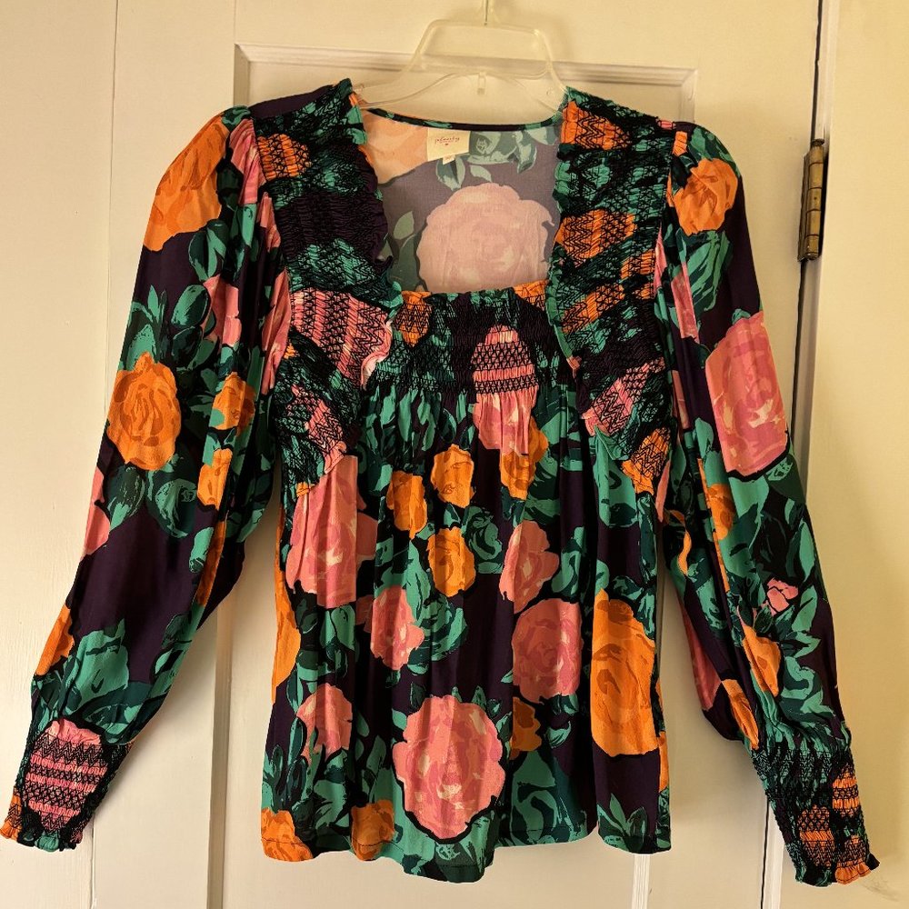 Plenty/Anthropologie Puff Sleeve Floral Blouse